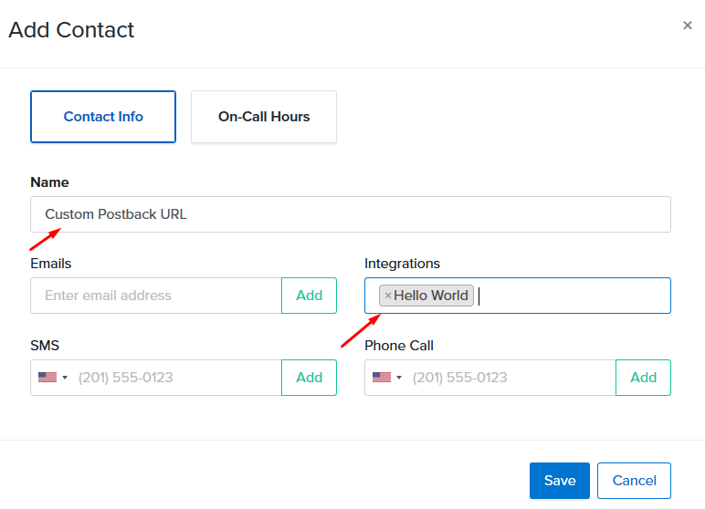 webhooks custom postback URL contact setup uptime.com