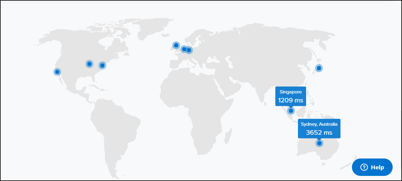 Global Uptime screenshot world map