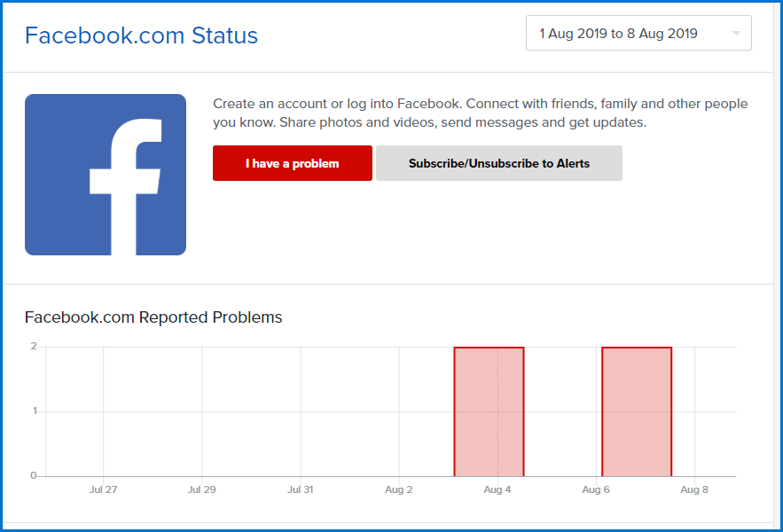 facebook profile page uptime.com screenshot