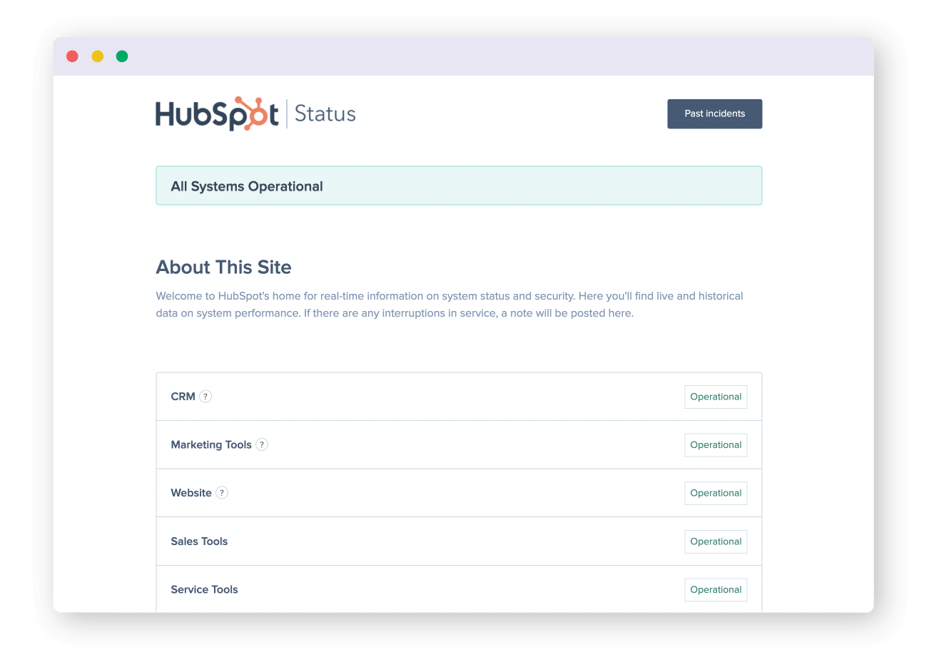 Status Page to check website downtime