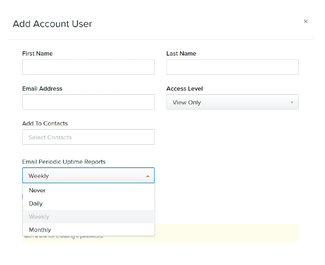 Add Users to Uptime.com Website Uptime Performance Monitoring Software Platform