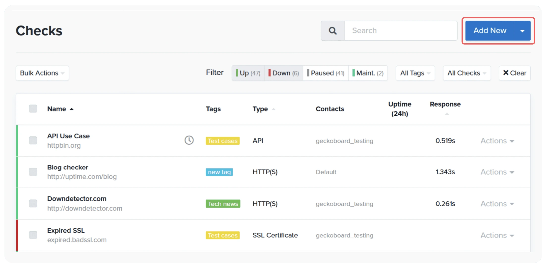 Test HTTP(S), SSL Certificates, and APIs on Website with Uptime.com Checks