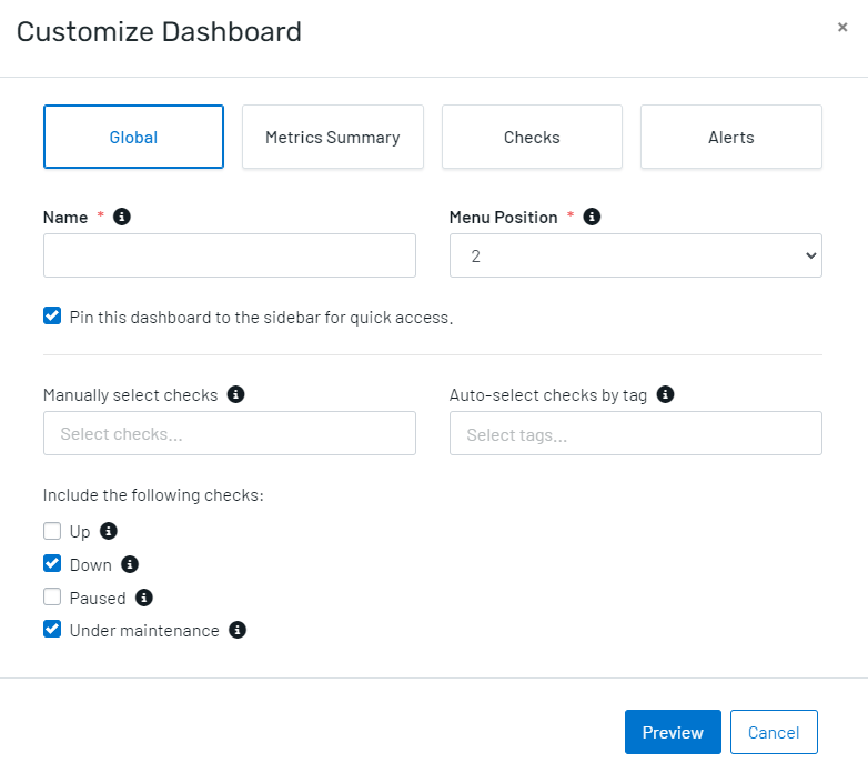 Customize Reporting Dashboards for Website Uptime Performance with Uptime.com