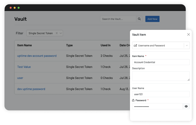 secure vault credential storage