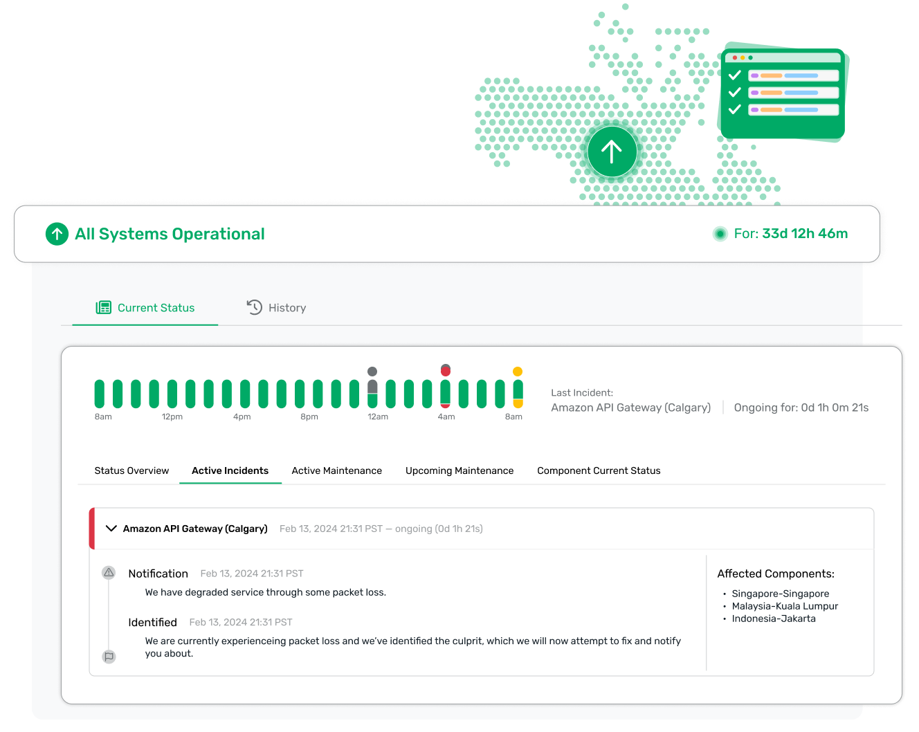 uptime monitoring status page example